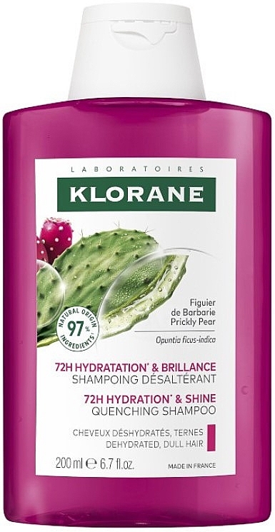 Hydrating & Shining Shampoo with Prickly Pear - Klorane 72H Hydration & Shine Quenching Shampoo With Prickly Pear — photo N1