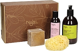 Set - Najel (liquid/soap/500ml + soap/200g + sponge/1pcs + water/200ml) — photo N1