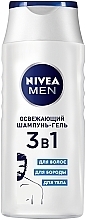 Fragrances, Perfumes, Cosmetics Shampoo & Shower Gel 3in1 "Refreshing" - Nivea Men 3in1 Shower Gel