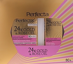 Set - Perfecta 24K Gold & Rose Oil 80+ (f/cr/50ml + eye/cr/15ml) — photo N1