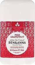 Fragrances, Perfumes, Cosmetics Soda Deodorant "Pink Grapefruit" (plastic) - Ben & Anna Natural Soda Deodorant Pink Grapefruit