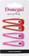 Fragrances, Perfumes, Cosmetics Hair Clips, FA-5667+2, 4 pcs, red + pink - Donegal