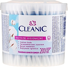 Fragrances, Perfumes, Cosmetics Cotton Buds in Round Cup, 200pcs - Cleanic Face Care Cotton Buds