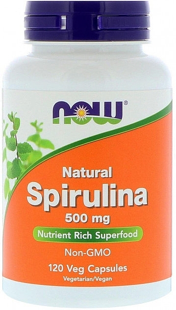 Dietary Sipplement "Spirulina", 500mg, veg capsules - Now Foods Natural Spirulina Veg Capsules — photo N1