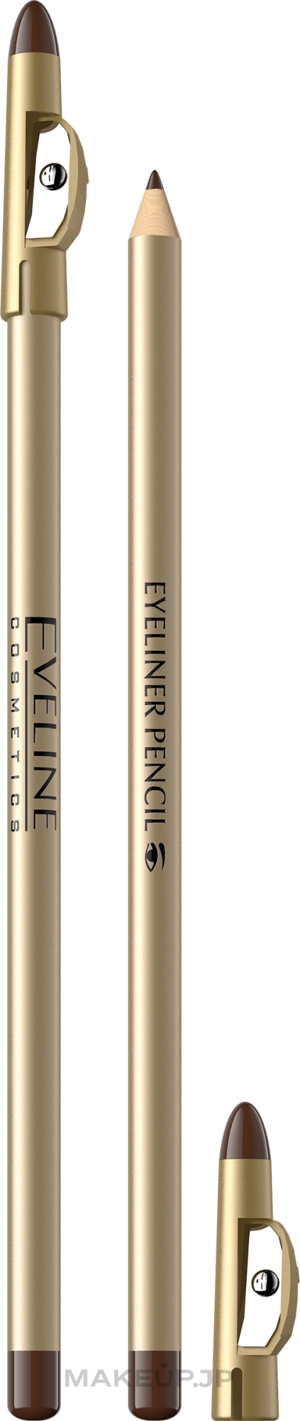 Eye Pencil with Sharpener - Eveline Cosmetics Eyeliner Pencil  — photo Brown