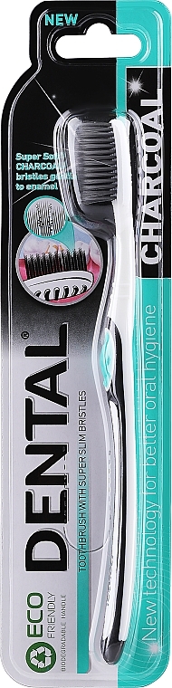 Toothbrush, black and white - Dental Charcoal Toothbrush — photo N1