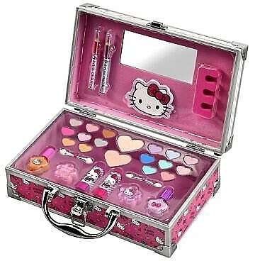 Girls Cosmetics Set, in case - Lorenay Hello Kitty Aluminum Makeup Case Set — photo N1