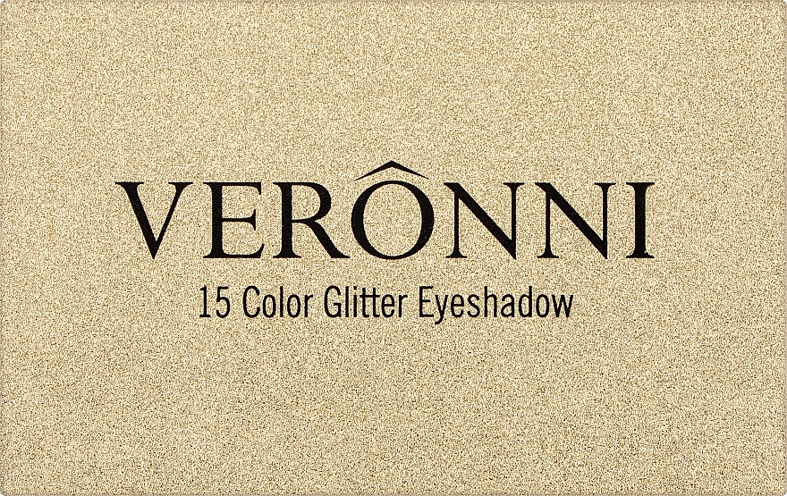 Professional Glitter Eyeshadow Palette, 15 shades - Veronni — photo N8