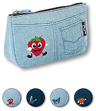 Fragrances, Perfumes, Cosmetics Makeup Bag "Motifs", 94750, blue with strawberry - Top Choice