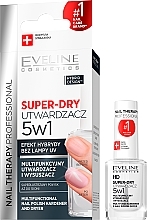 Nail Dry Top Coat 5 in 1 - Eveline Cosmetics Nail Therapy Professional Super-Dry Top Coat — photo N1