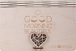 Fragrances, Perfumes, Cosmetics Gift Set (light pink case) - Lash Brow Good Morning Beautiful (roller/1pcs + guasha/1pcs + oil/essence/11ml + box)