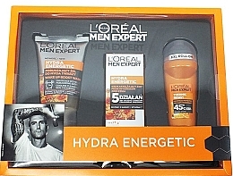 Fragrances, Perfumes, Cosmetics Set - L'Oreal Paris Men Expert Hydra Energetic (f/cr/50ml + f/gel/100ml + deo/50ml)