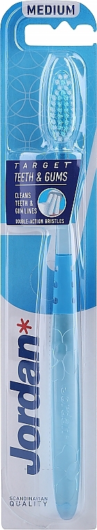 Medium Target Toothbrush, light blue - Jordan Target Teeth & Gums Medium — photo N1