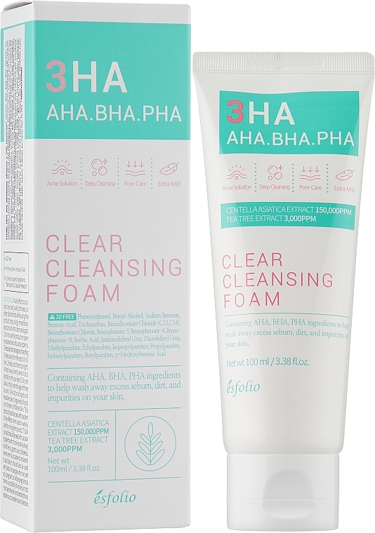 Acid Cleansing Foam - Esfolio 3HA Clear Cleansing Foam — photo N2