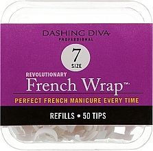 Fragrances, Perfumes, Cosmetics Narrow Nail Tips "French Smile" - Dashing Diva French Wrap White 50 Tips (Size 7)