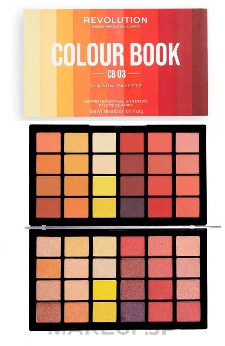 Eyeshadow Palette, 48 Shades - Makeup Revolution Colour Book Shadow Palette — photo CB03
