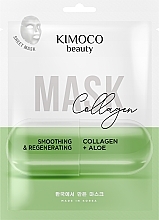 Fragrances, Perfumes, Cosmetics Collagen and Aloe Smoothing Regenerating Face Sheet Mask - Kimoco Beauty Soothing & Regenerating Collagen + Aloe Mask