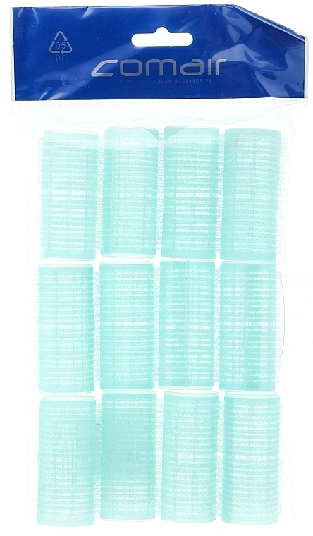 Velcro Rollers "Velcro Plus", 12 pcs, 28 mm, blue - Comair — photo N1