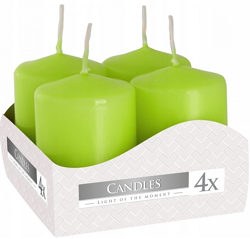 Votive Candle Set 40x60 mm, green, 4 pcs. - Bispol — photo N1