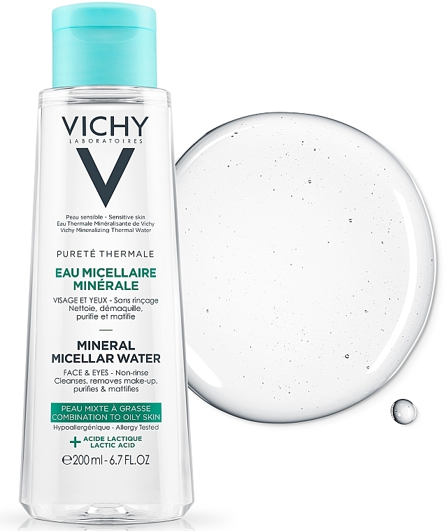 Eye and Face Micellar Water for Oily and Combination Skin - Vichy Purete Thermale Mineral Micellar Water — photo N3