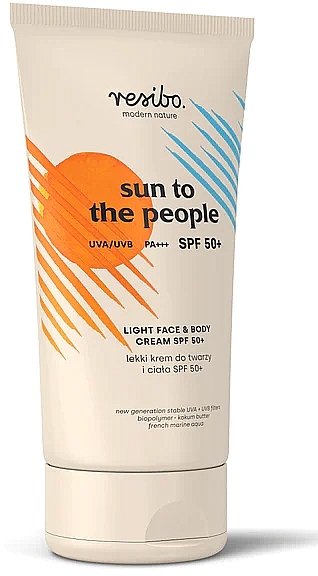 Lightweight Face & Body Cream SPF50+ - Resibo Sun To The People Light Face & Body Cream Spf50+ — photo N1