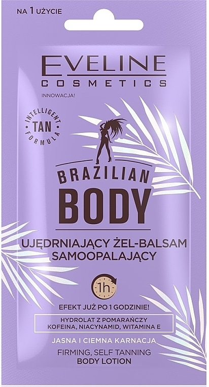 Self-Tanning Balm - Eveline Cosmetics Brazilian Body Gel-Balsam (sample) — photo N1