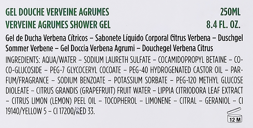 Shower & Bath Gel "Verbena Citrus" - L'Occitane Verbena Shower Gel — photo N2