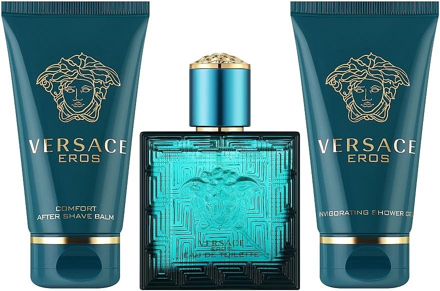 Versace Eros - Set (edt/50ml + ash/balm/50ml + sh/gel/50ml) — photo N2