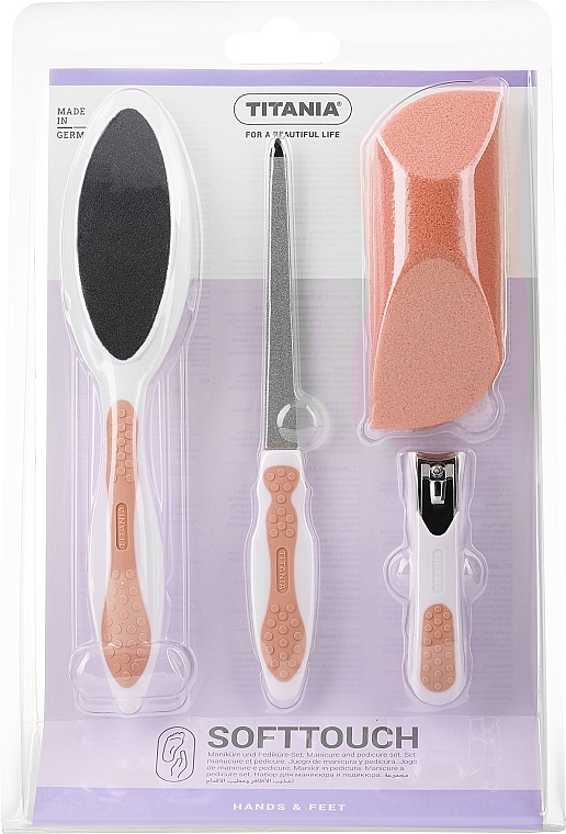 マニキュアセット、ライトオレンジ - Titania Softtouch Manicure & Pedicure Set — photo N1