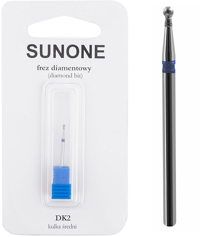 Diamond Nail Drill DK2 'Ball', medium, blue - Sunone Diamond Nail Drill — photo N2