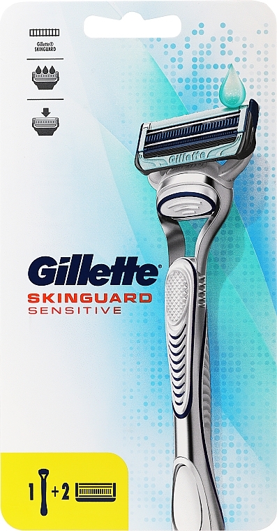 Shaving Razor with 2 Refill Cartridges - Gillette SkinGuard Sensitive — photo N1