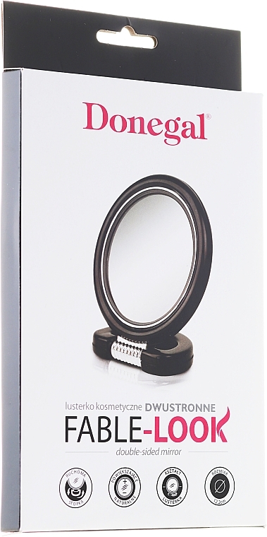 Round Double-Sided Stand Mirror, 12 cm, 9504, grey - Donegal Mirror — photo N6
