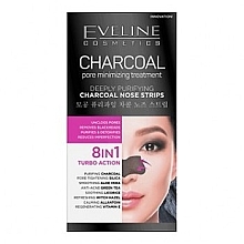 Fragrances, Perfumes, Cosmetics Deep Cleansing Nose Stripes - Eveline Cosmetics Charcoal Nose Strips