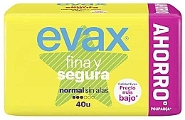 Fragrances, Perfumes, Cosmetics Normal Super Sanitary Pads, no wings, 40pcs - Evax Fina & Segura 