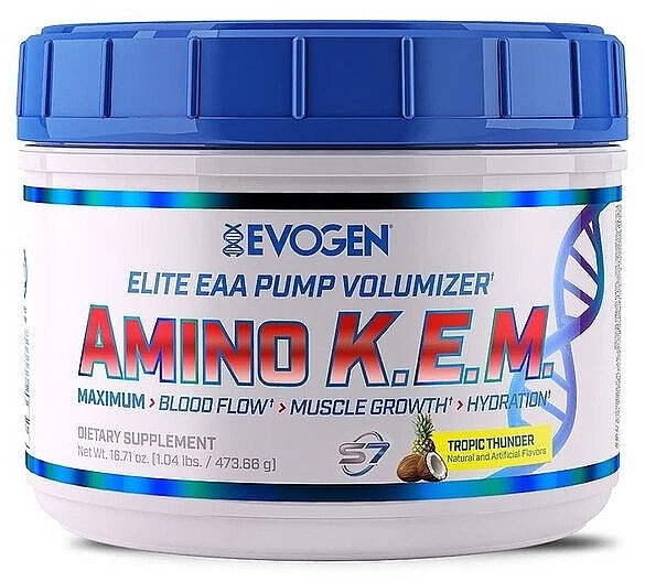 K.E.M. Tropical Thunder Amino Acid - Evogen Amino K.E.M. Elite EAA Pump Volumizer Tropical Thunder — photo N1