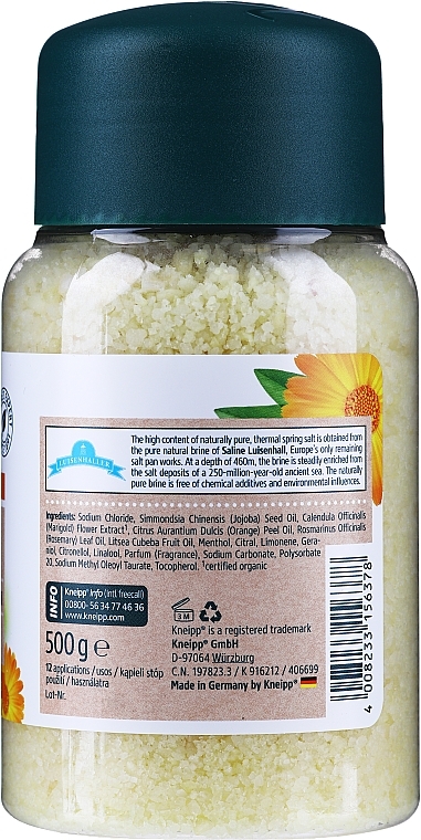 Calendula & Orange Foot Salt Bath "Healthy Foot" - Kneipp Healthy Feet Foot Bath Crystals — photo N3