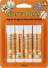 Fragrances, Perfumes, Cosmetics Lip Balm Set with Tangerine & Chamomile Extract - Sierra Bees (lip/balm/4x4,25g)