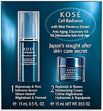 Fragrances, Perfumes, Cosmetics Set - KOSE Rice Power Extract Cell Radiance Anti-Aging Discovery Kit (cr/15ml + serum/15ml)