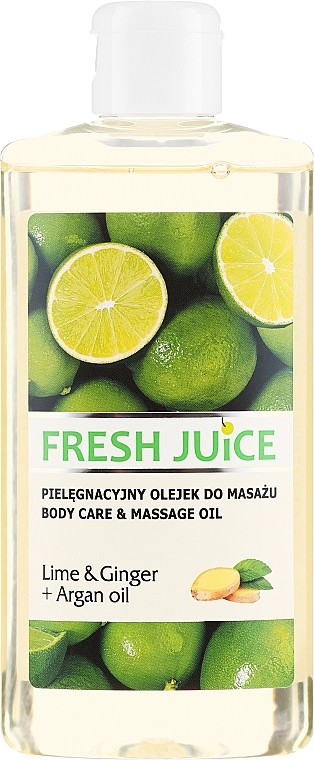 Massage & Care Oil "Lime & Ginger + Argan Oil" - Fresh Juice Energy Lime&Ginger+Argan Oil — photo N1