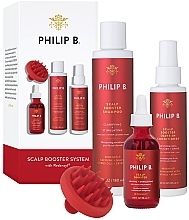 Fragrances, Perfumes, Cosmetics Set - Philip B Scalp Booster System (cond/125ml + shm/180ml + booster/60ml + brush)