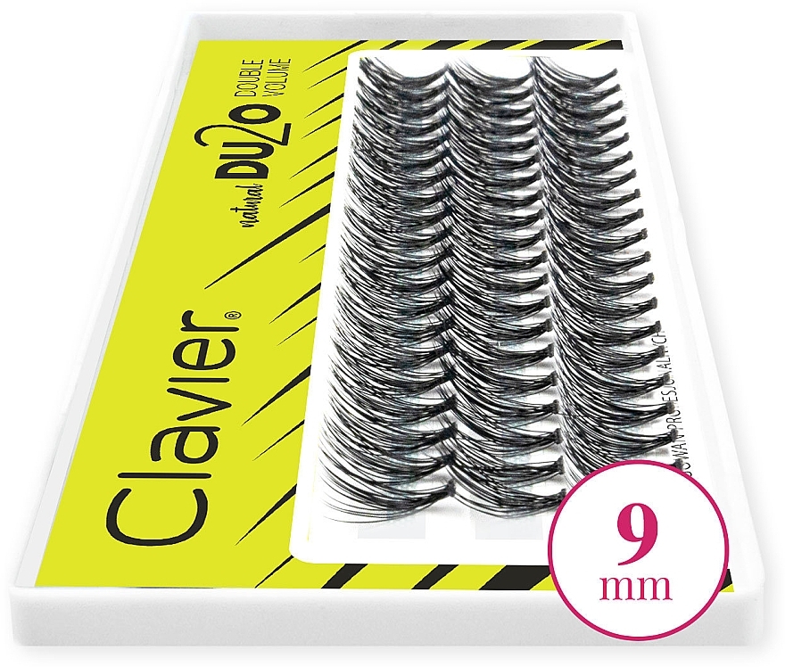 False Lashes "Double Volume", 9mm - Clavier DU2O Double Volume — photo N2