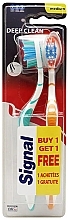 Toothbrush Set, medium hard, turquoise+orange - Signal Deep Clean Medium Toothbrush Pack — photo N1