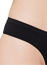 Seamless Thong "String Briefs", nero - Giulia — photo N3