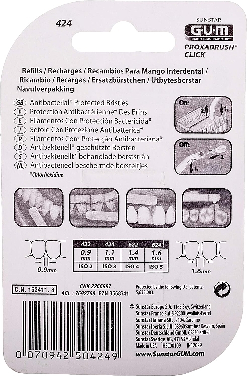 Interdental Brush, 1.1 mm - G.U.M Proxabrush Click — photo N2