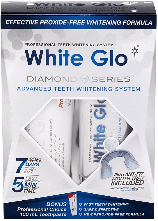 Set - White Glo Diamond Series Set (toothpaste/100ml + toothgel/50ml) — photo N1