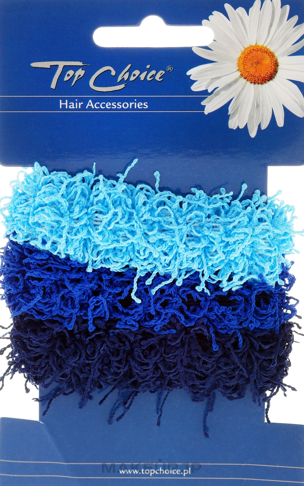 Elastic Hair Bands, dark blue, 3 pcs - Top Choice — photo 3 szt.