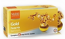 Fragrances, Perfumes, Cosmetics Set - VLCC Gold Facial Kit (peeling/10g + gel/10g + cr/10g + mask/10g)