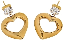 Fragrances, Perfumes, Cosmetics Stainless Steel Earrings 'Pendant Hearts', 141245 - Ecarla