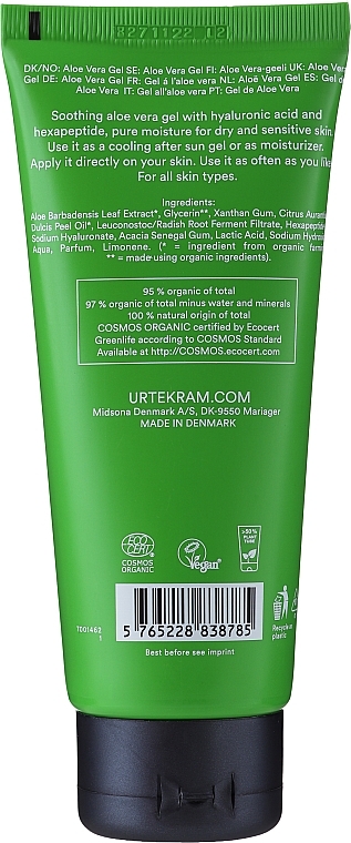 Revitalizing Facial Gel - Urtekram Aloe Vera Gel — photo N2