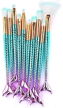 Fragrances, Perfumes, Cosmetics Set of 10 Makeup Brushes - Beauty Design Mermaid